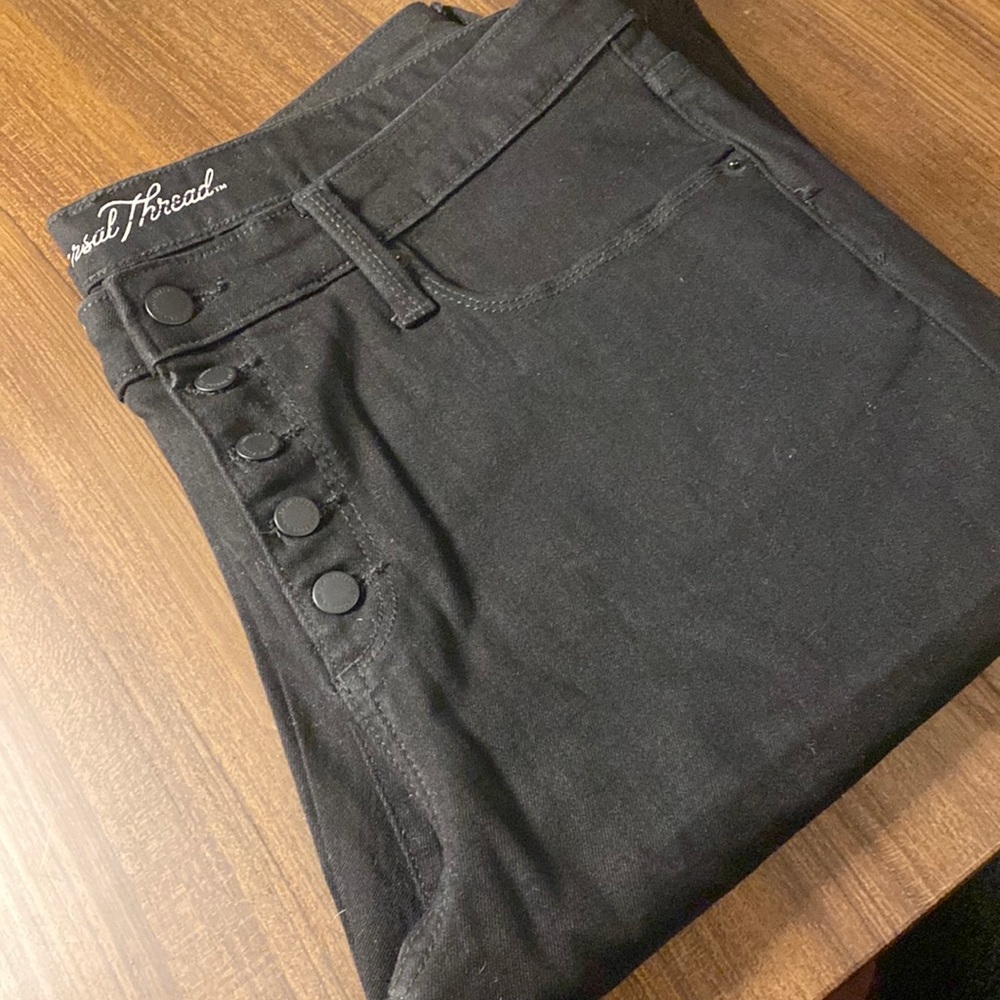 Universal Threads black Button Fly Flare Jeans